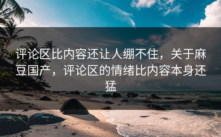 评论区比内容还让人绷不住，关于麻豆国产，评论区的情绪比内容本身还猛