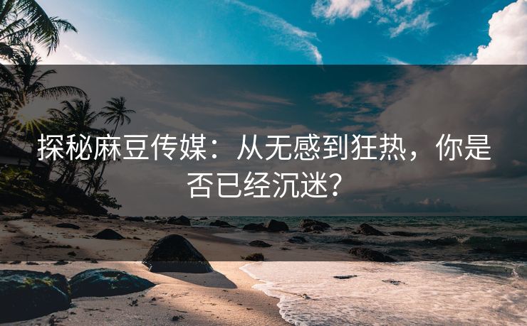 探秘麻豆传媒：从无感到狂热，你是否已经沉迷？