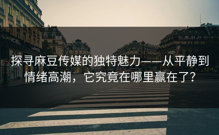 探寻麻豆传媒的独特魅力——从平静到情绪高潮,它究竟在哪里赢在了?