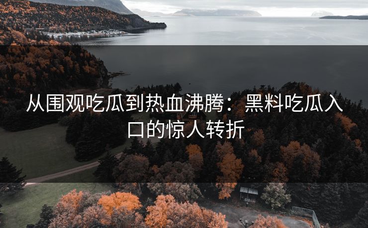 从围观吃瓜到热血沸腾：黑料吃瓜入口的惊人转折