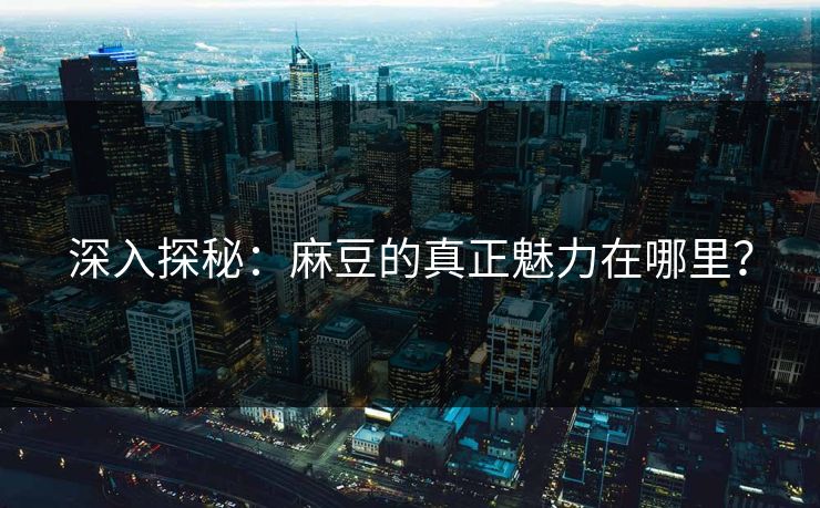 深入探秘：麻豆的真正魅力在哪里？