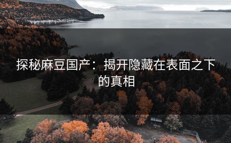 探秘麻豆国产：揭开隐藏在表面之下的真相